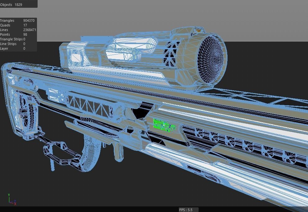 Concept Sci-fi laser rifle free 3D model | CGTrader