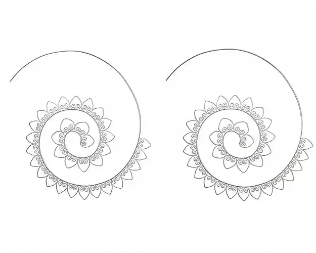 Silver Earrings Spiral Hearts