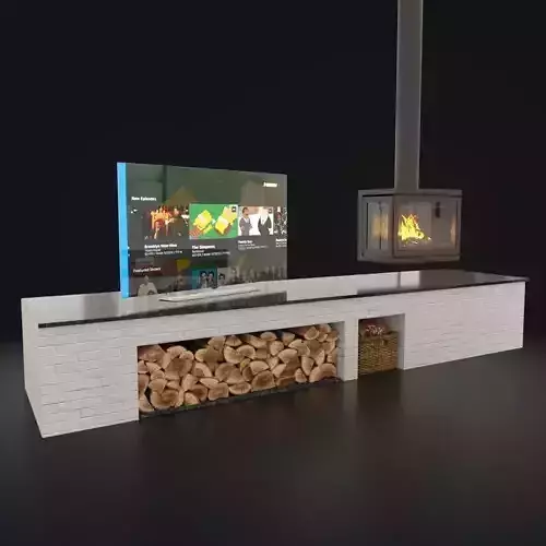 Tv and Fireplace set