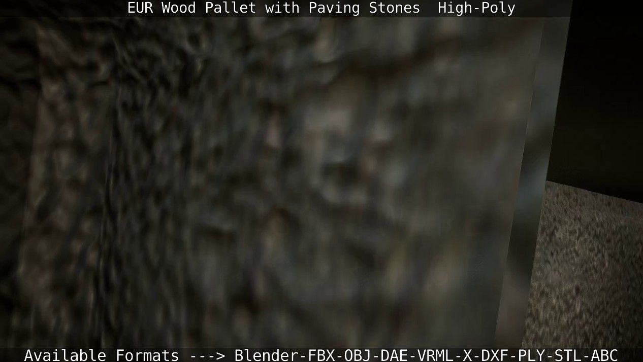 EUR Wood Pallet with Paving Stones High-Poly 3D model_29