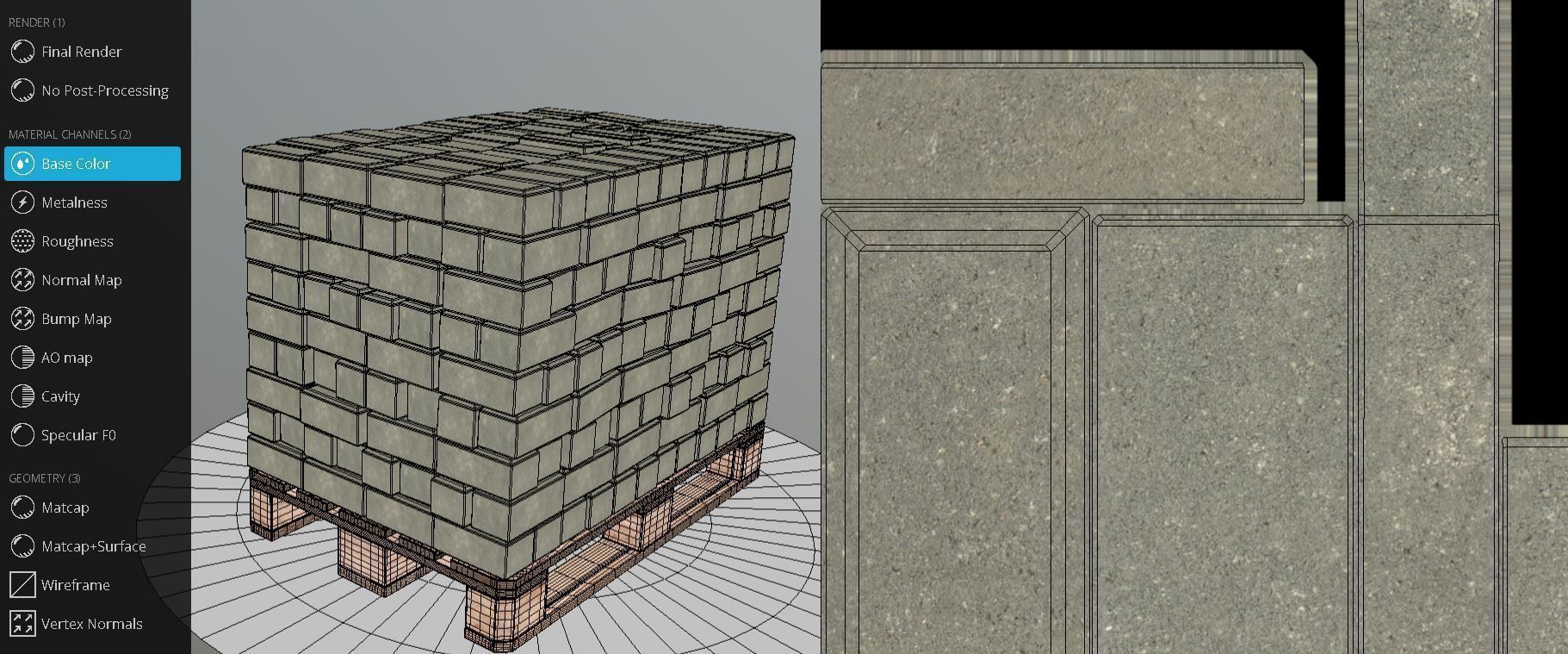 EUR Wood Pallet with Paving Stones High-Poly 3D model_14