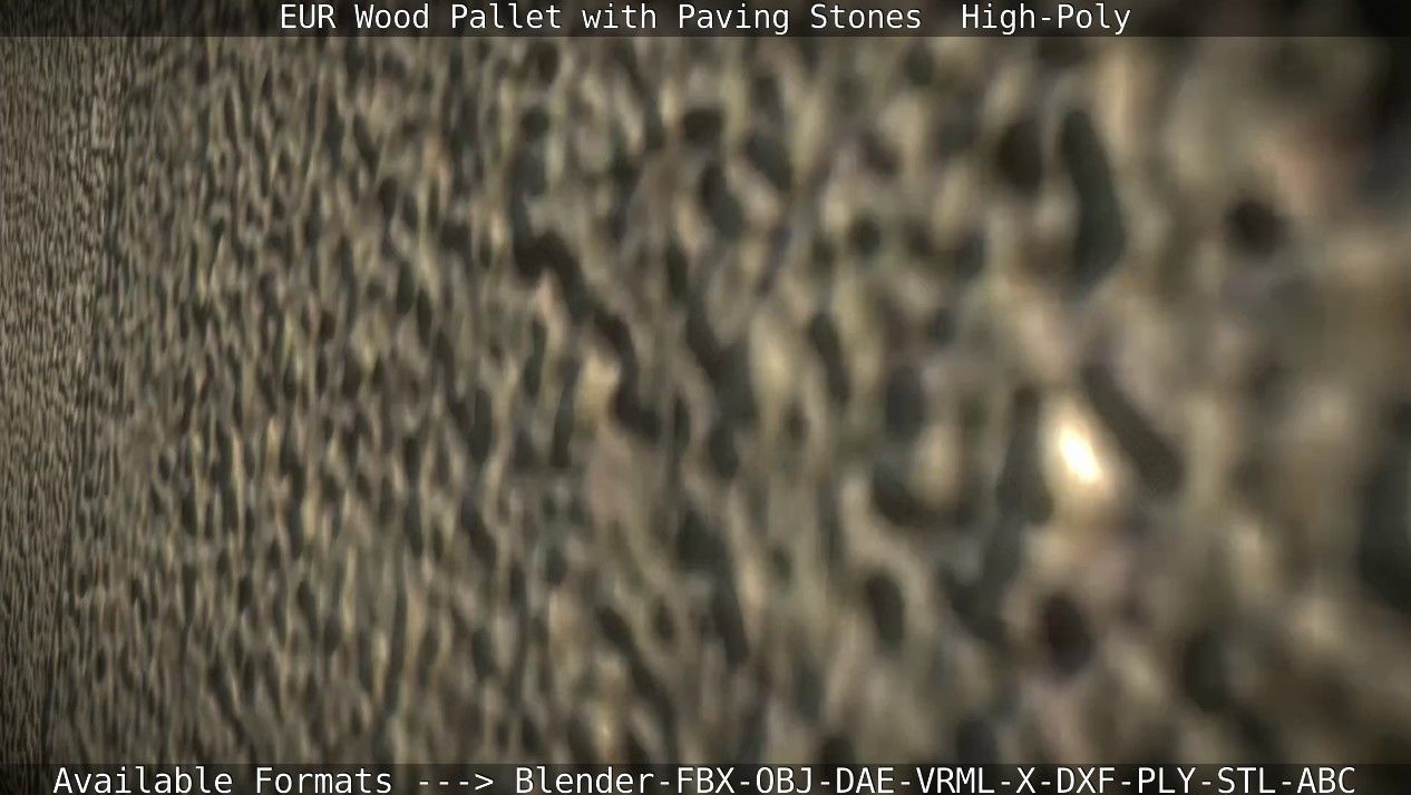 EUR Wood Pallet with Paving Stones High-Poly 3D model_28