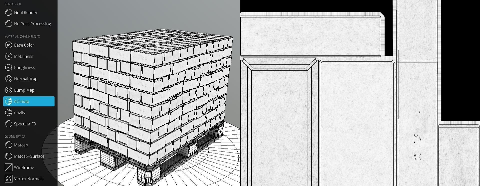 EUR Wood Pallet with Paving Stones High-Poly 3D model_15