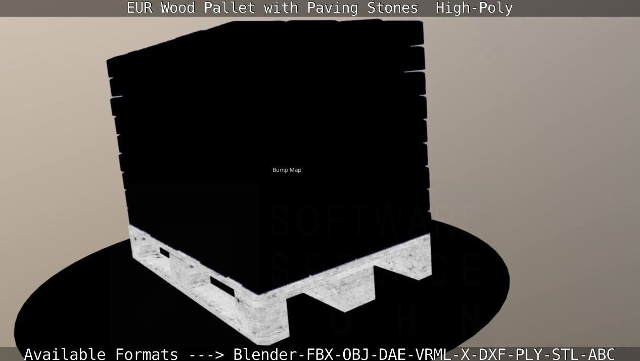 EUR Wood Pallet with Paving Stones High-Poly 3D model_75