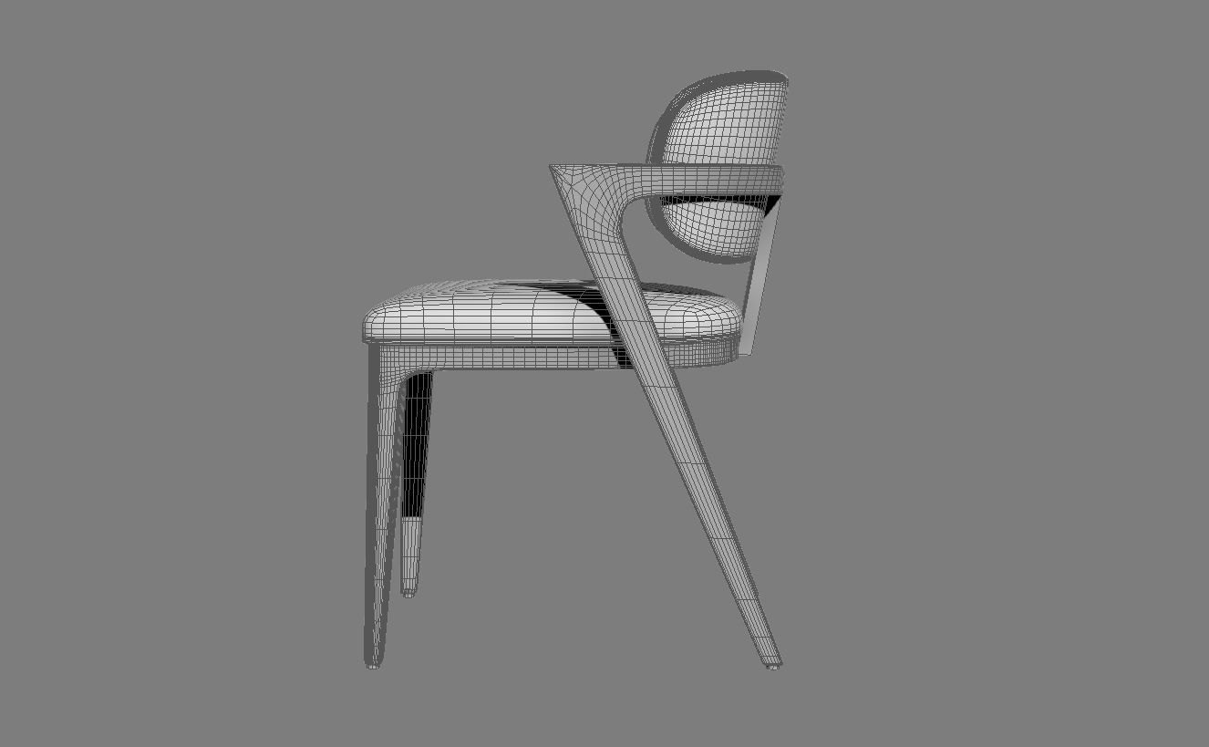 Adam Court Upholstered Dining Chair by West Elm 3D model_1