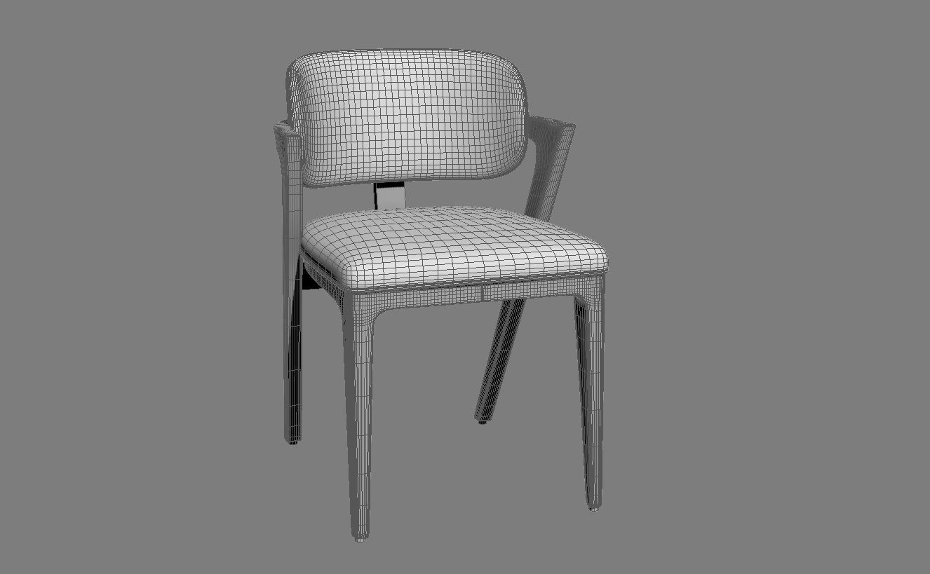 Adam Court Upholstered Dining Chair by West Elm 3D model_4