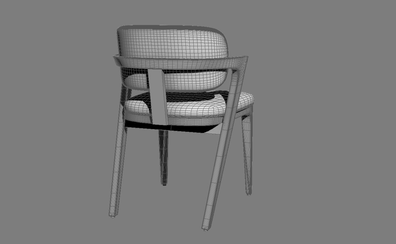 Adam Court Upholstered Dining Chair by West Elm 3D model_3