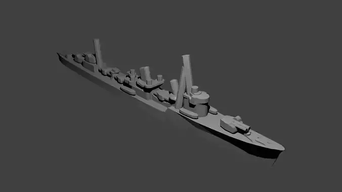 Japanese Akatsuki Class Destroyer Warship 3D print model