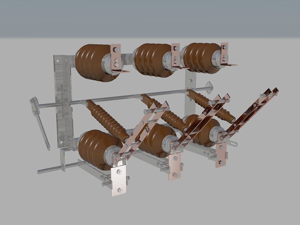 Medium voltage disconnecting switch - ROMzK-20 Free 3D model_1