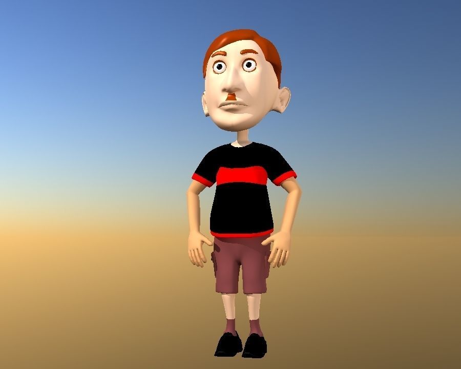 standing boy Low-poly 3D model_1