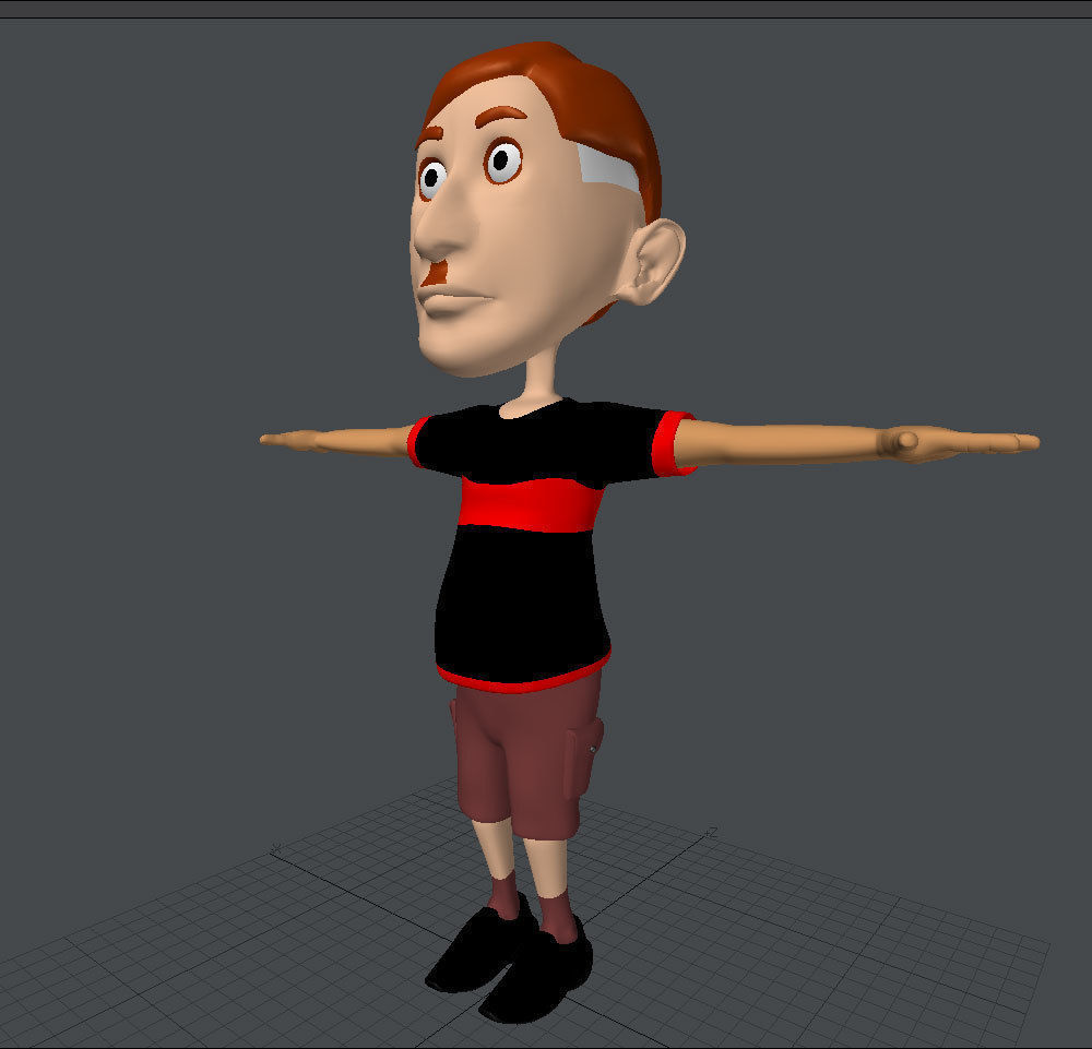 standing boy Low-poly 3D model_3