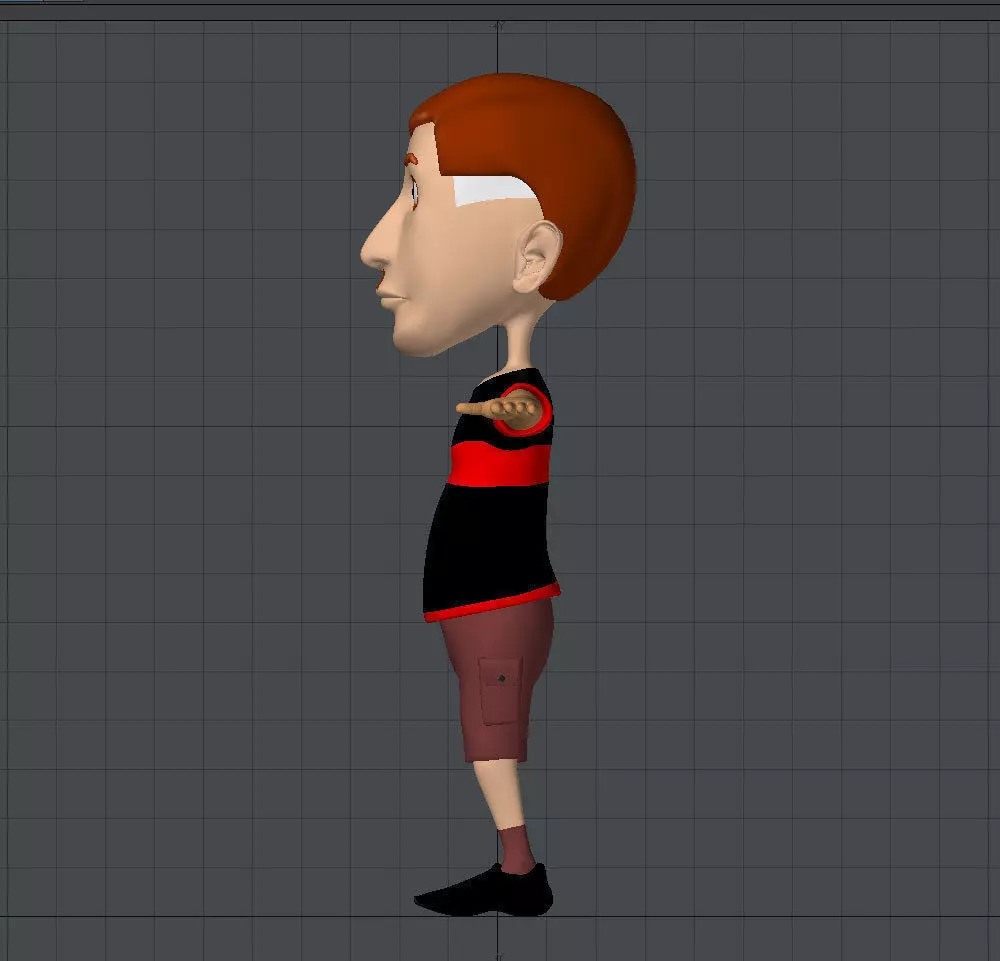 standing boy Low-poly 3D model_0