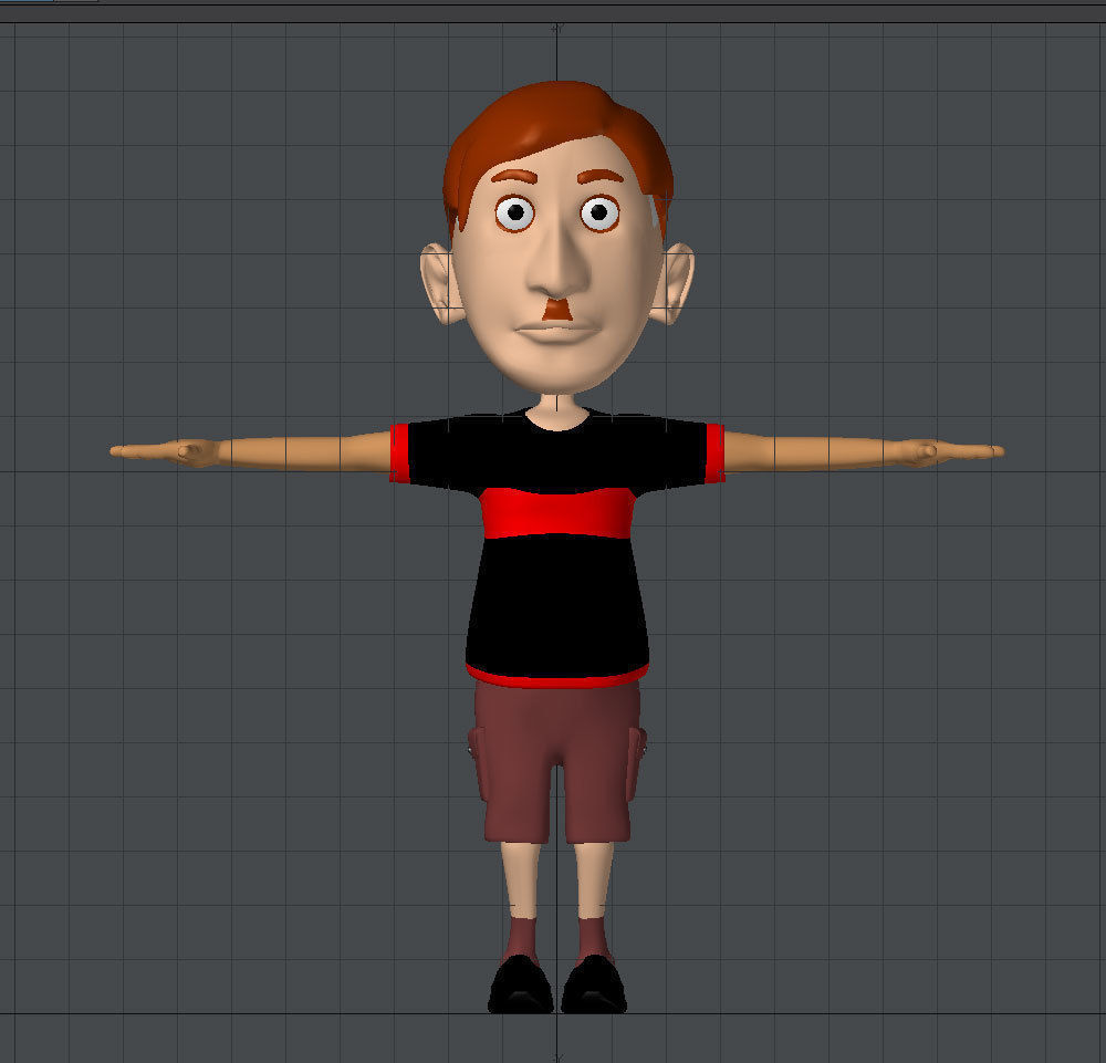 standing boy Low-poly 3D model_2