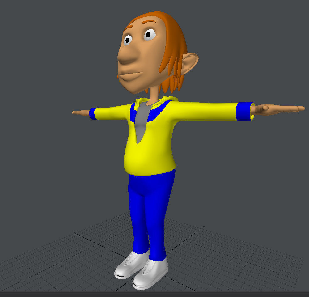 boy in yellow Low-poly 3D model_1