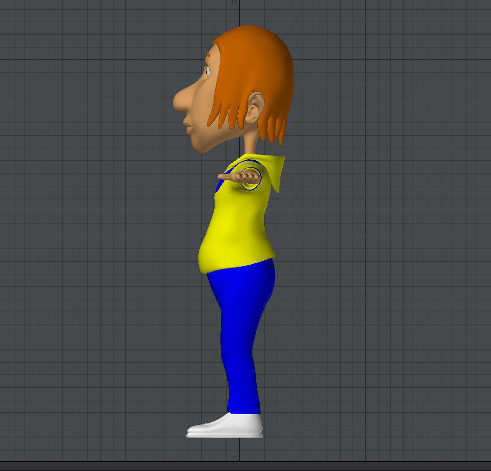 boy in yellow Low-poly 3D model_2