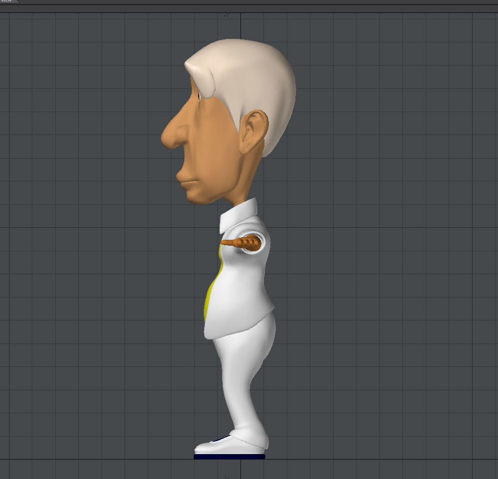old white grandpa Low-poly 3D model_3