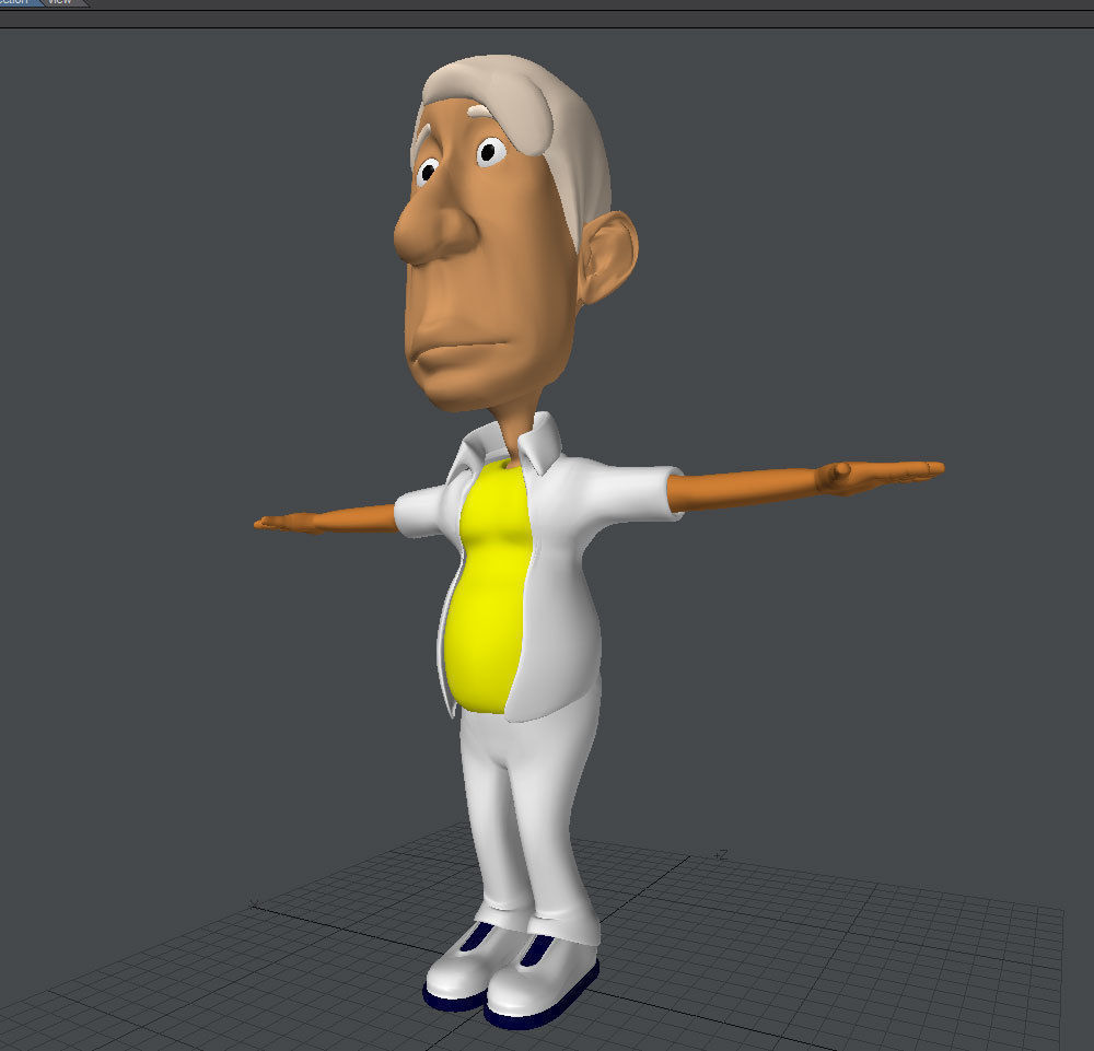 old white grandpa Low-poly 3D model_2