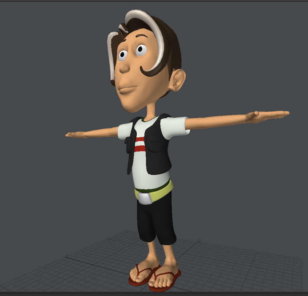energetic boy Low-poly 3D model_1