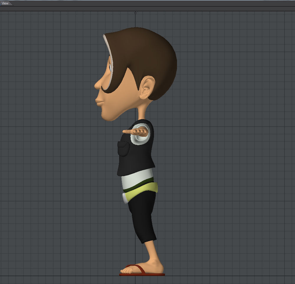 energetic boy Low-poly 3D model_2