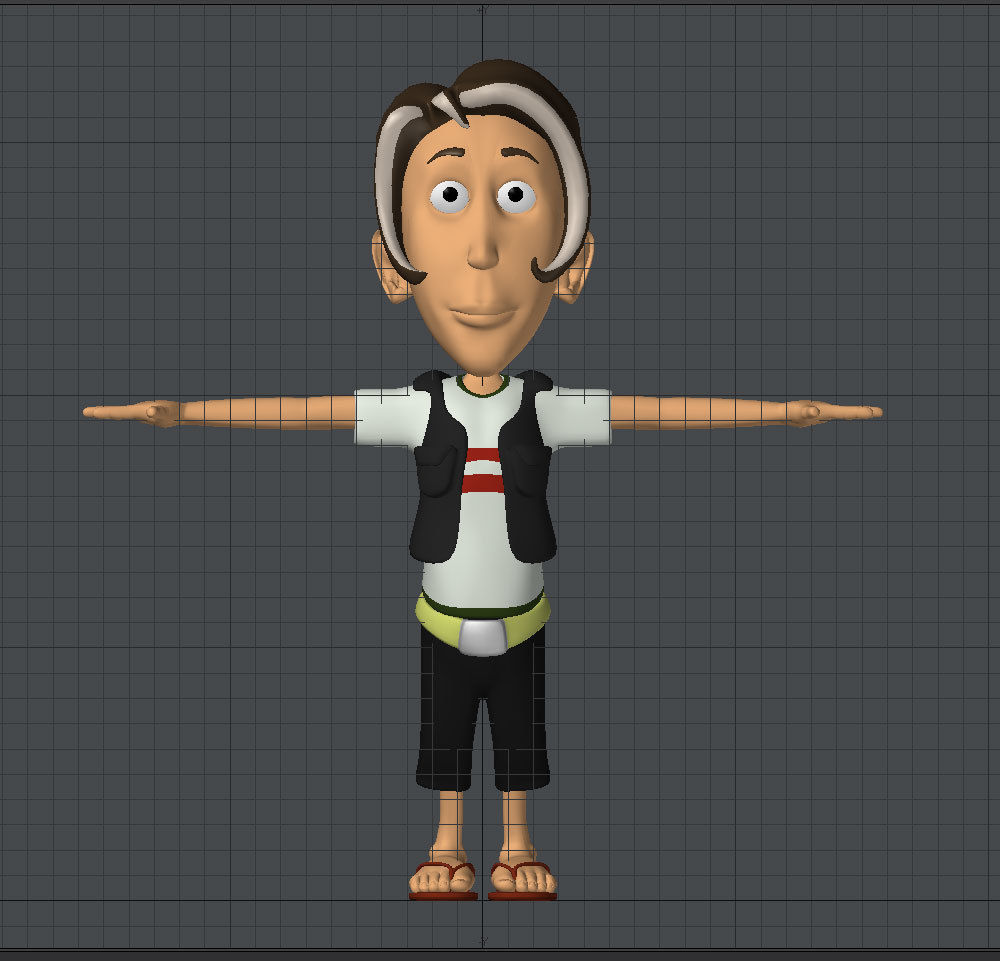 energetic boy Low-poly 3D model_3