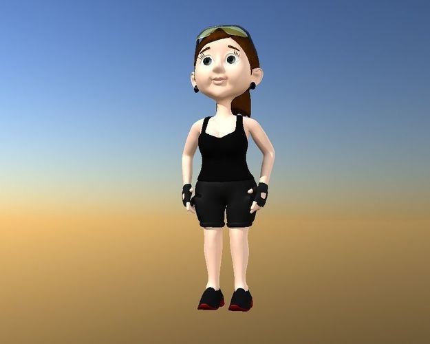 Lara Croft Low-poly 3D model