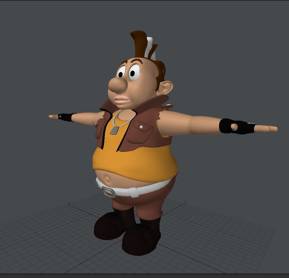 little punk boy Low-poly 3D model_1