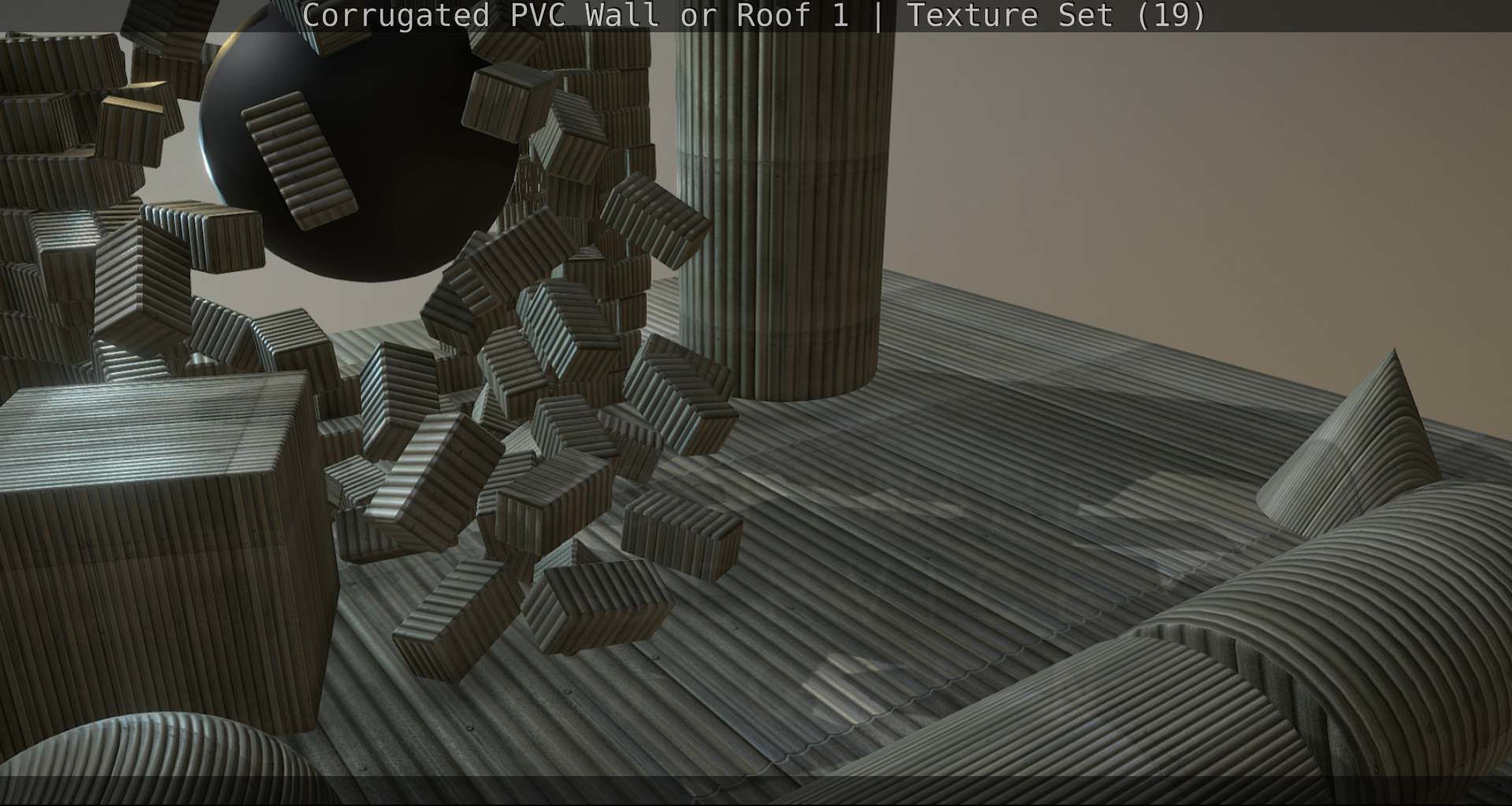 Corrugated PVC Wall or Roof 1 - Texture Set 19 Texture_42