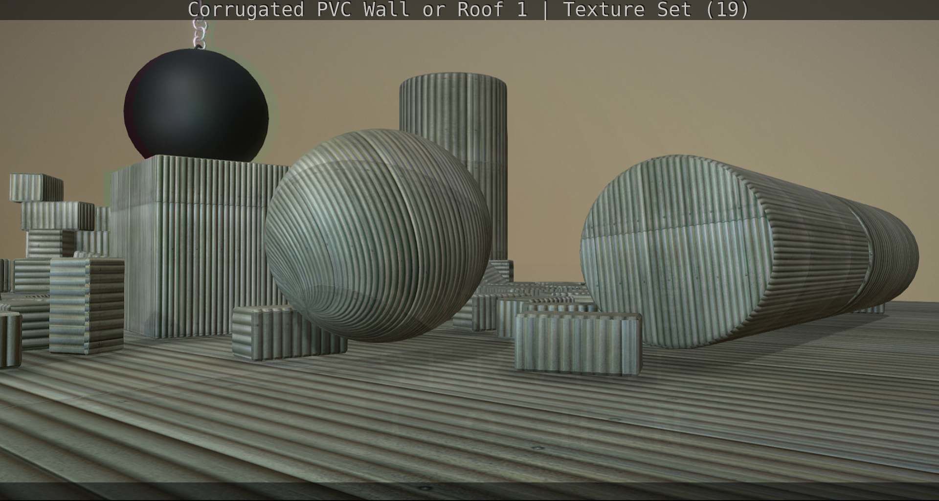 Corrugated PVC Wall or Roof 1 - Texture Set 19 Texture_115