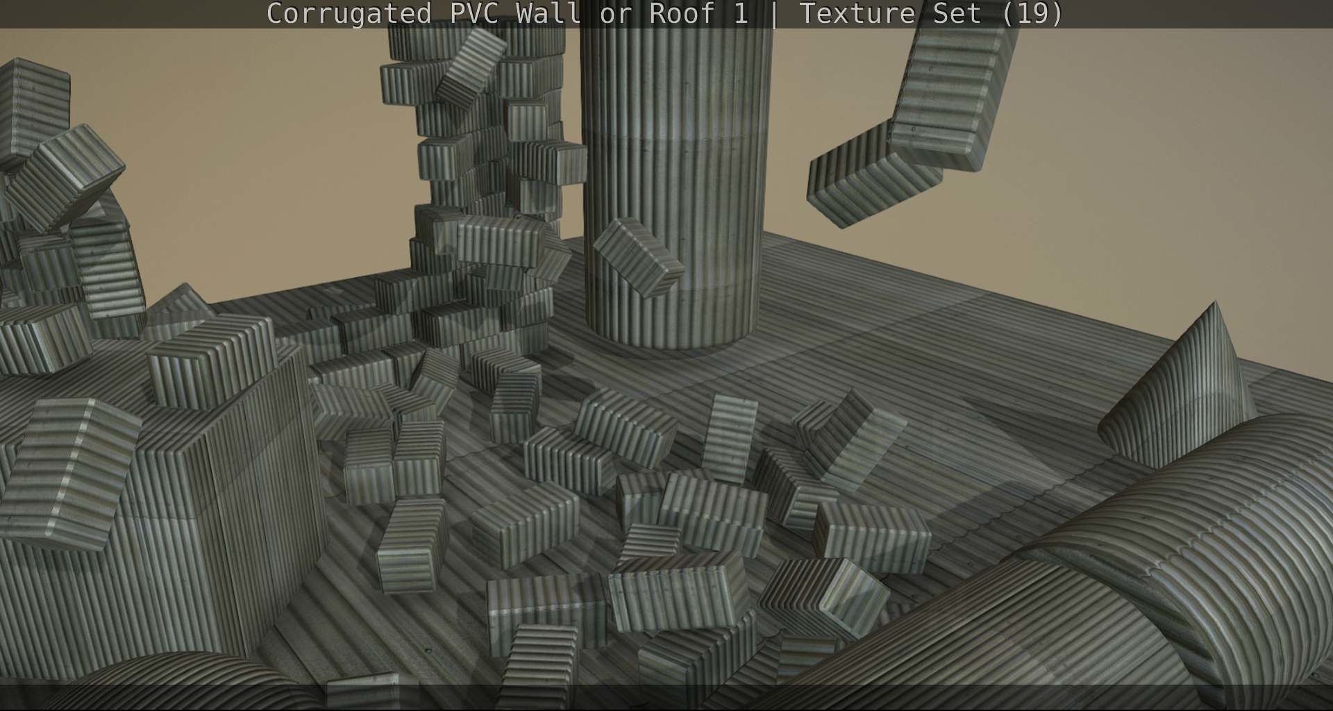 Corrugated PVC Wall or Roof 1 - Texture Set 19 Texture_44