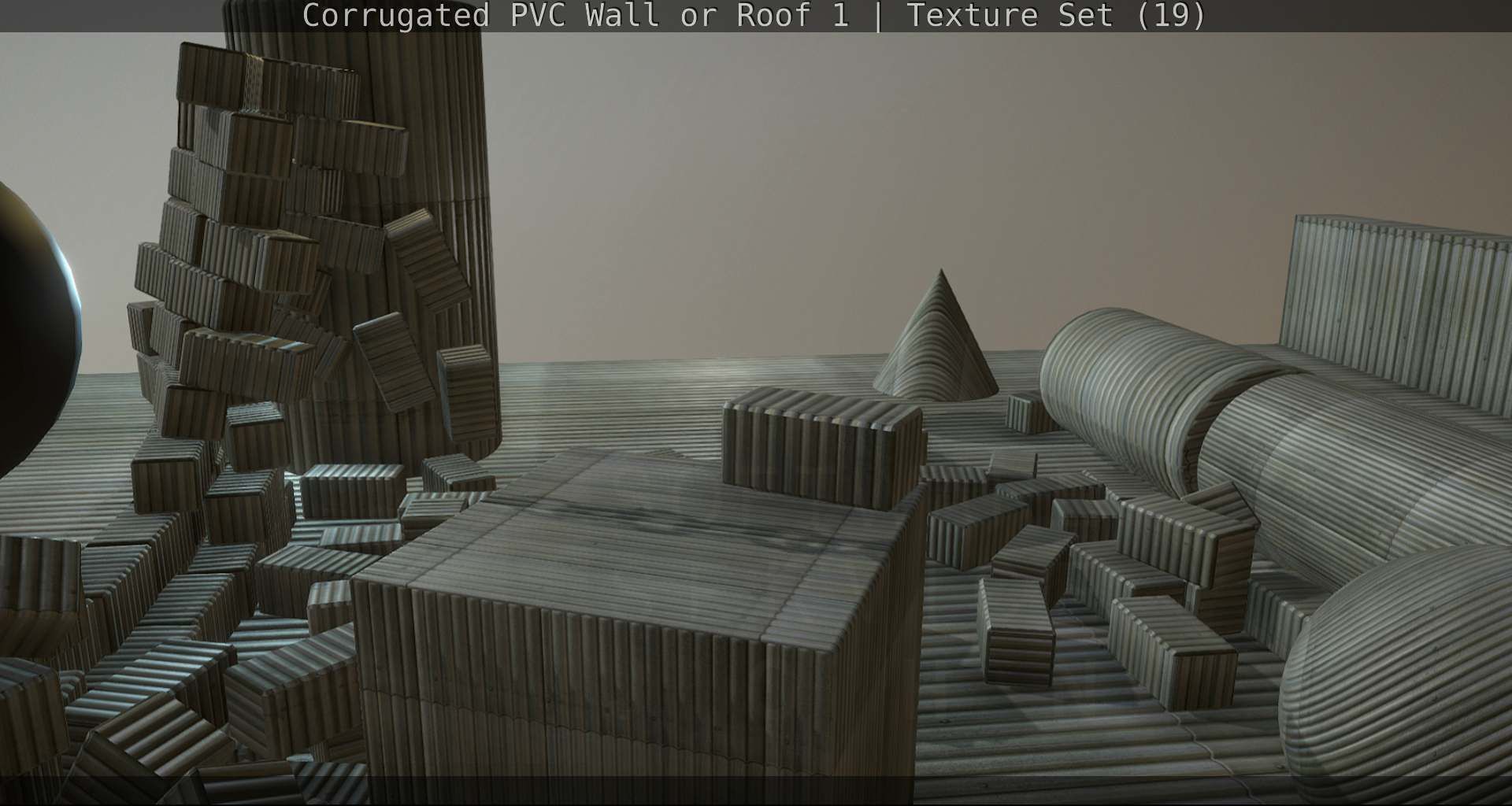 Corrugated PVC Wall or Roof 1 - Texture Set 19 Texture_50