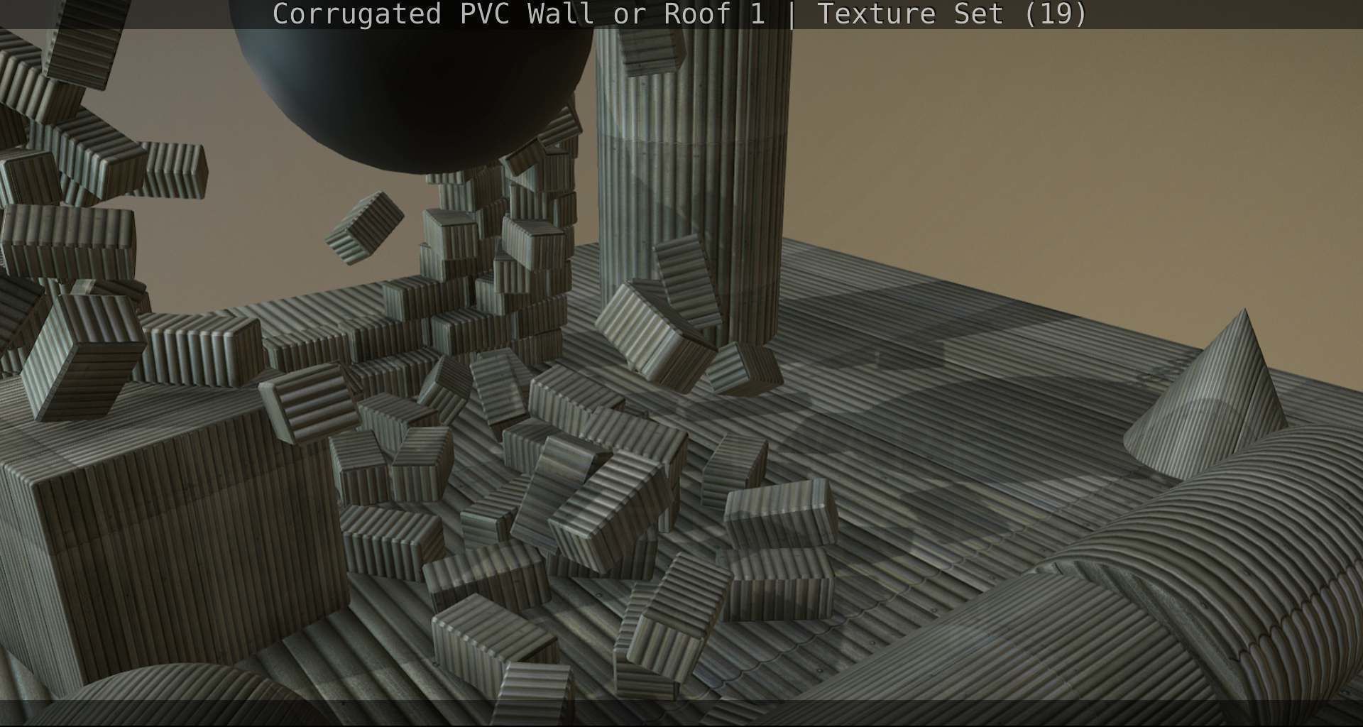 Corrugated PVC Wall or Roof 1 - Texture Set 19 Texture_43