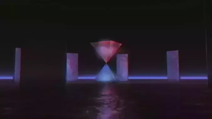 Retro Pyramid Motion Graphics - Animated Scene 3D model