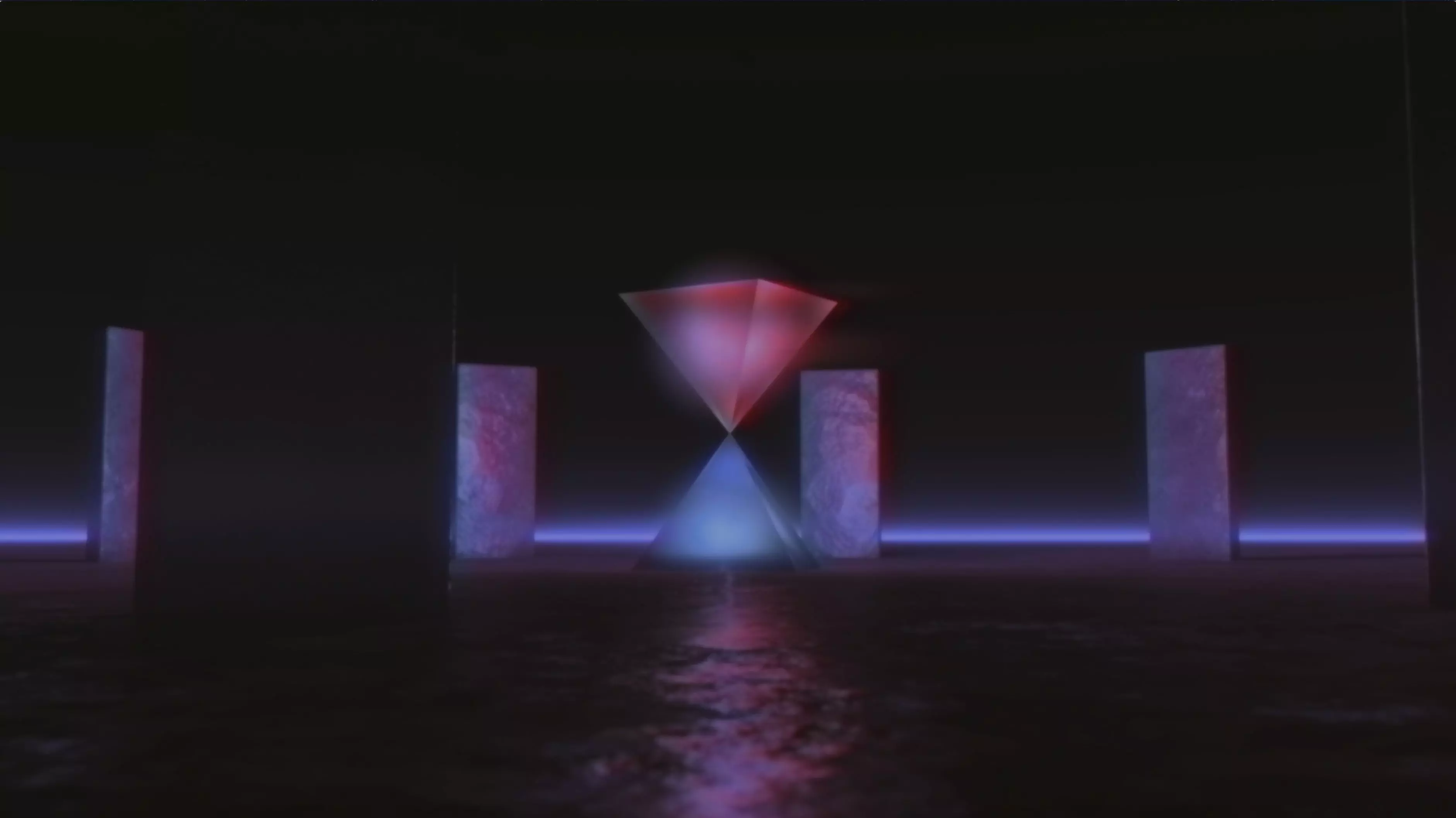Retro Pyramid Motion Graphics - Animated Scene 3D model_0