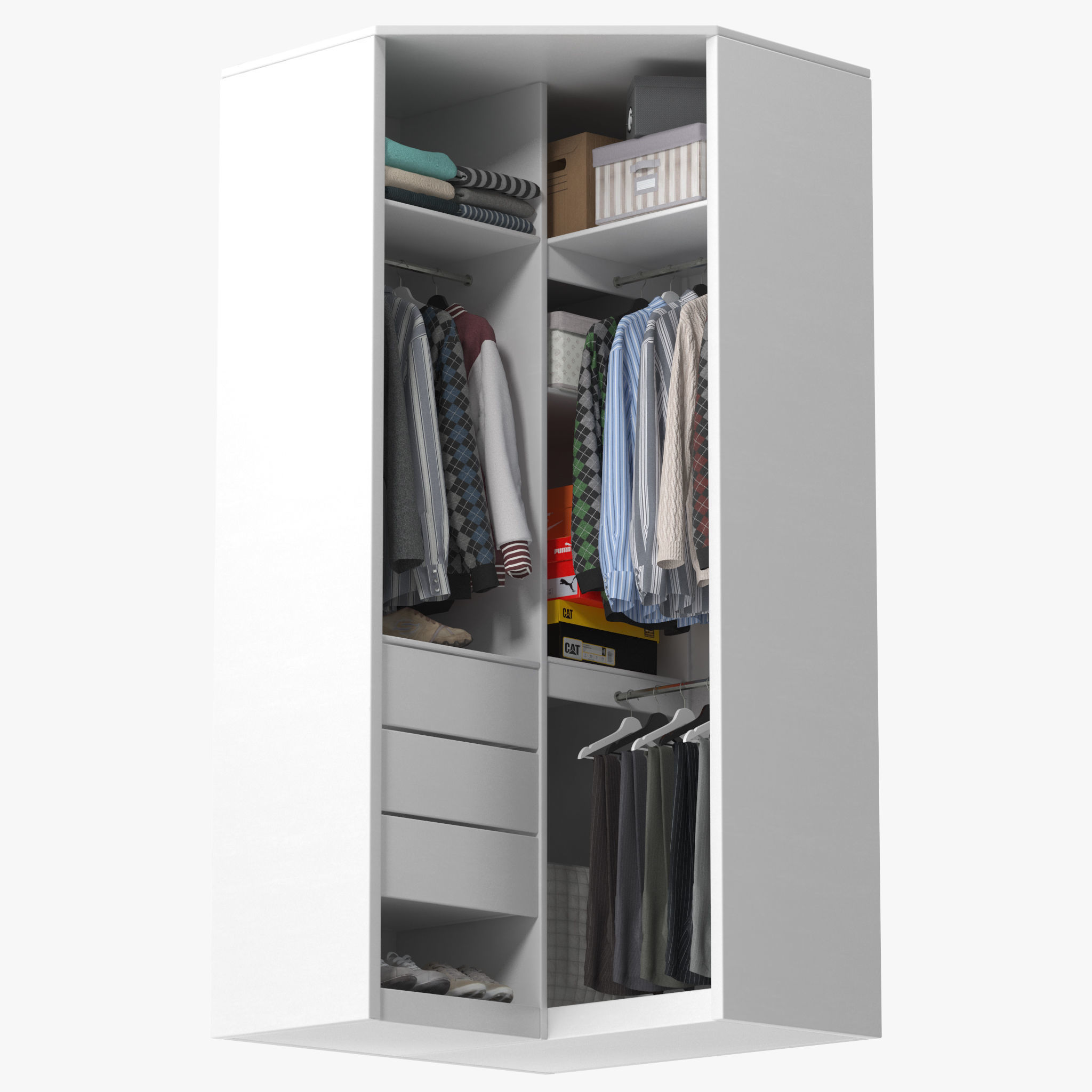 Wardrobe with Clothes 10 3D model_10