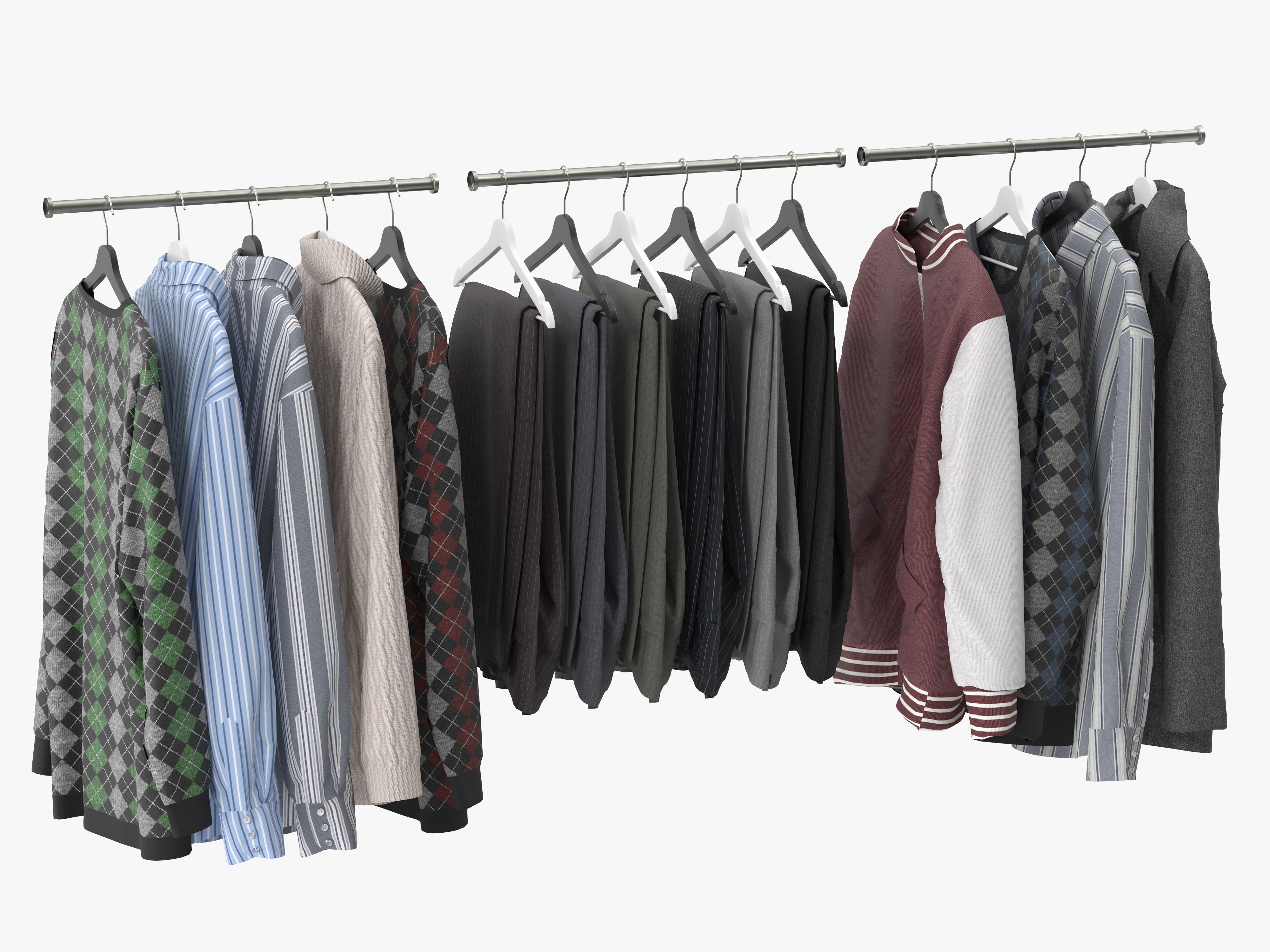 Wardrobe with Clothes 10 3D model_4