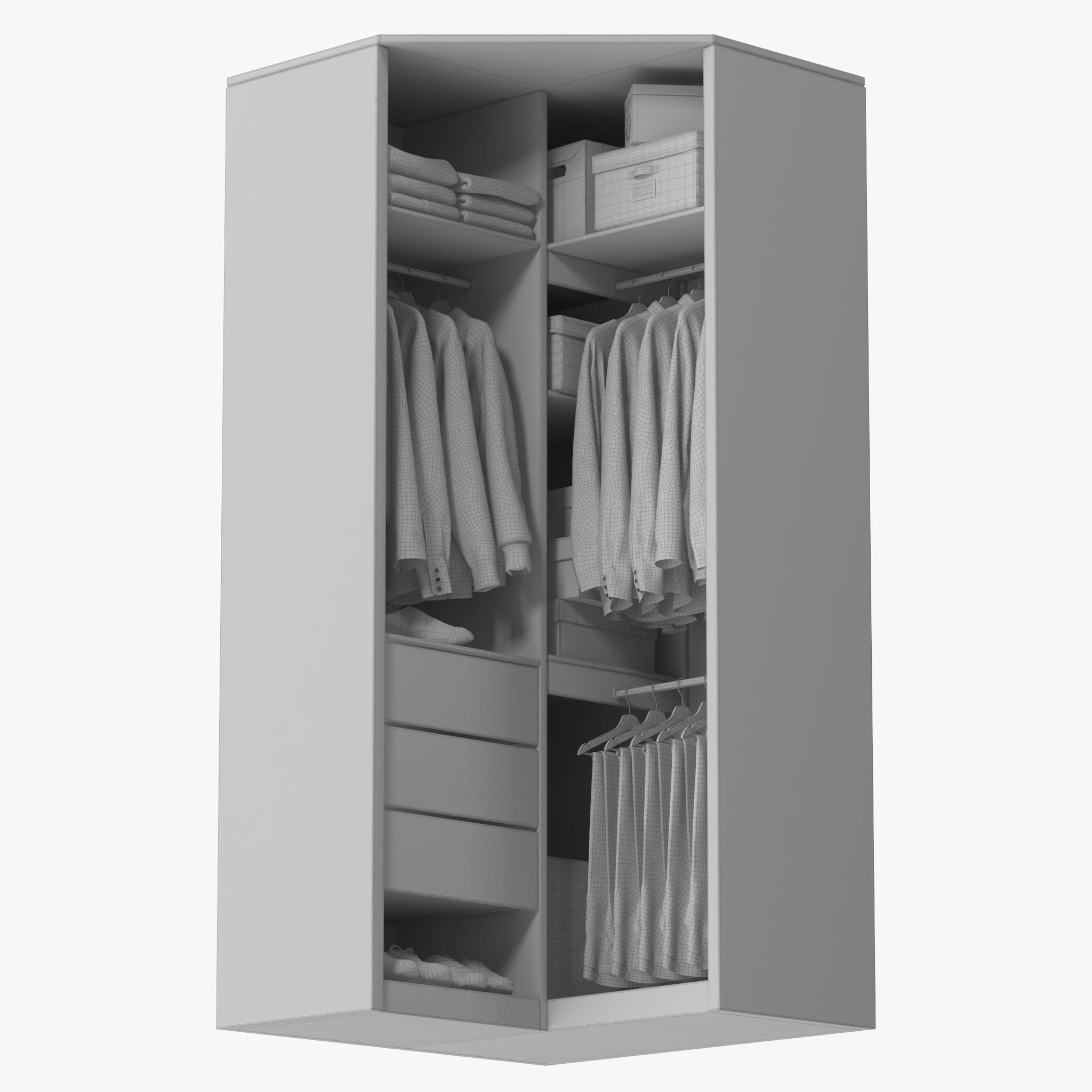 Wardrobe with Clothes 10 3D model_14