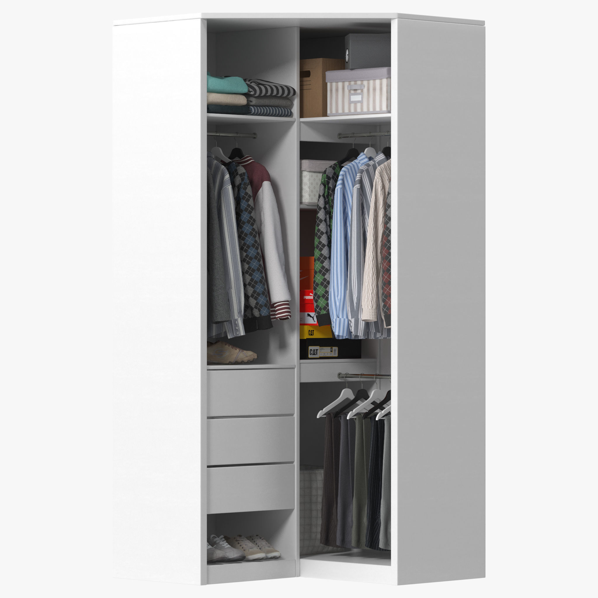 Wardrobe with Clothes 10 3D model_6