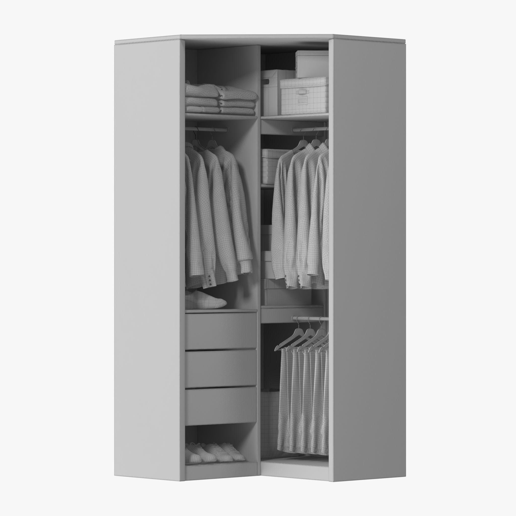 Wardrobe with Clothes 10 3D model_13