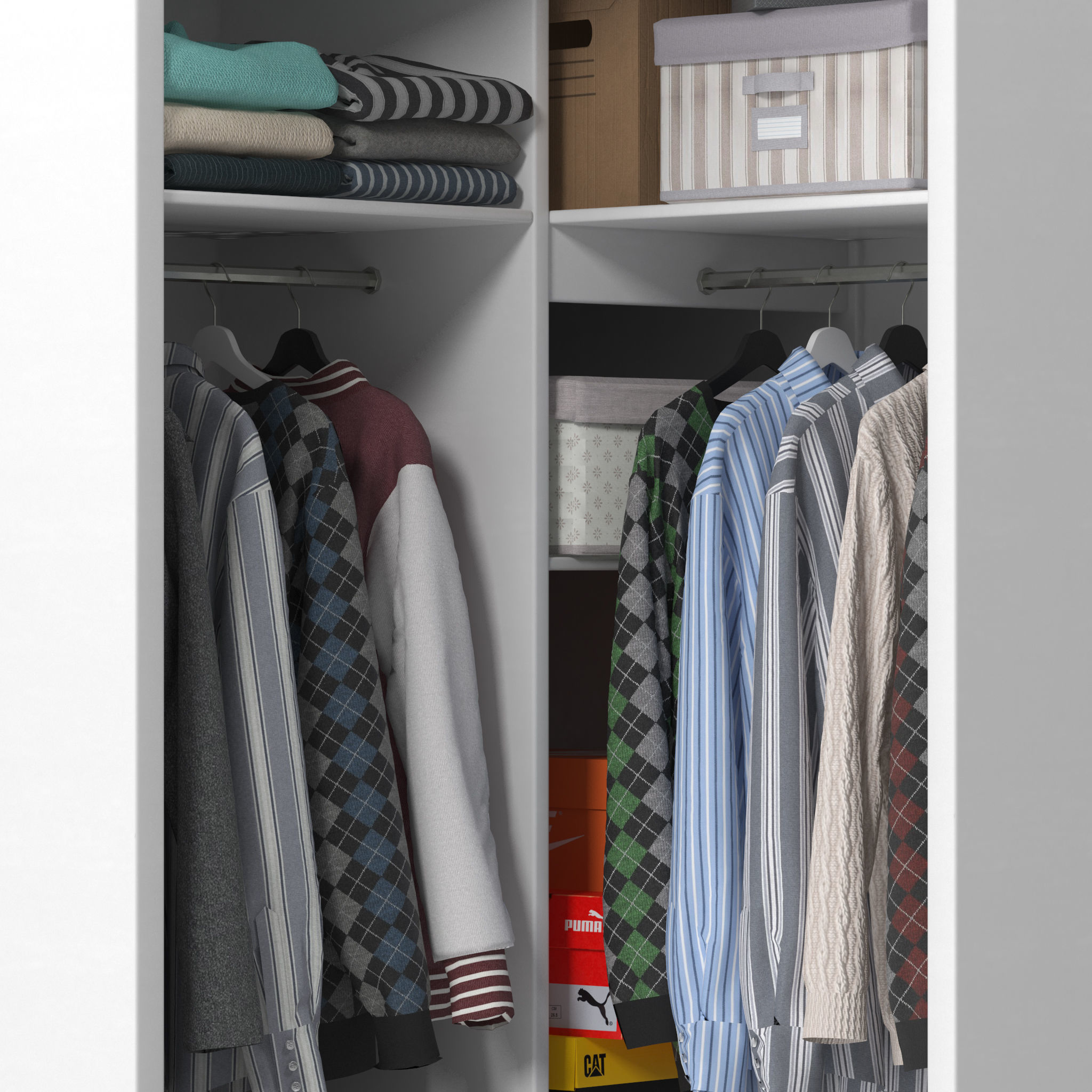 Wardrobe with Clothes 10 3D model_1