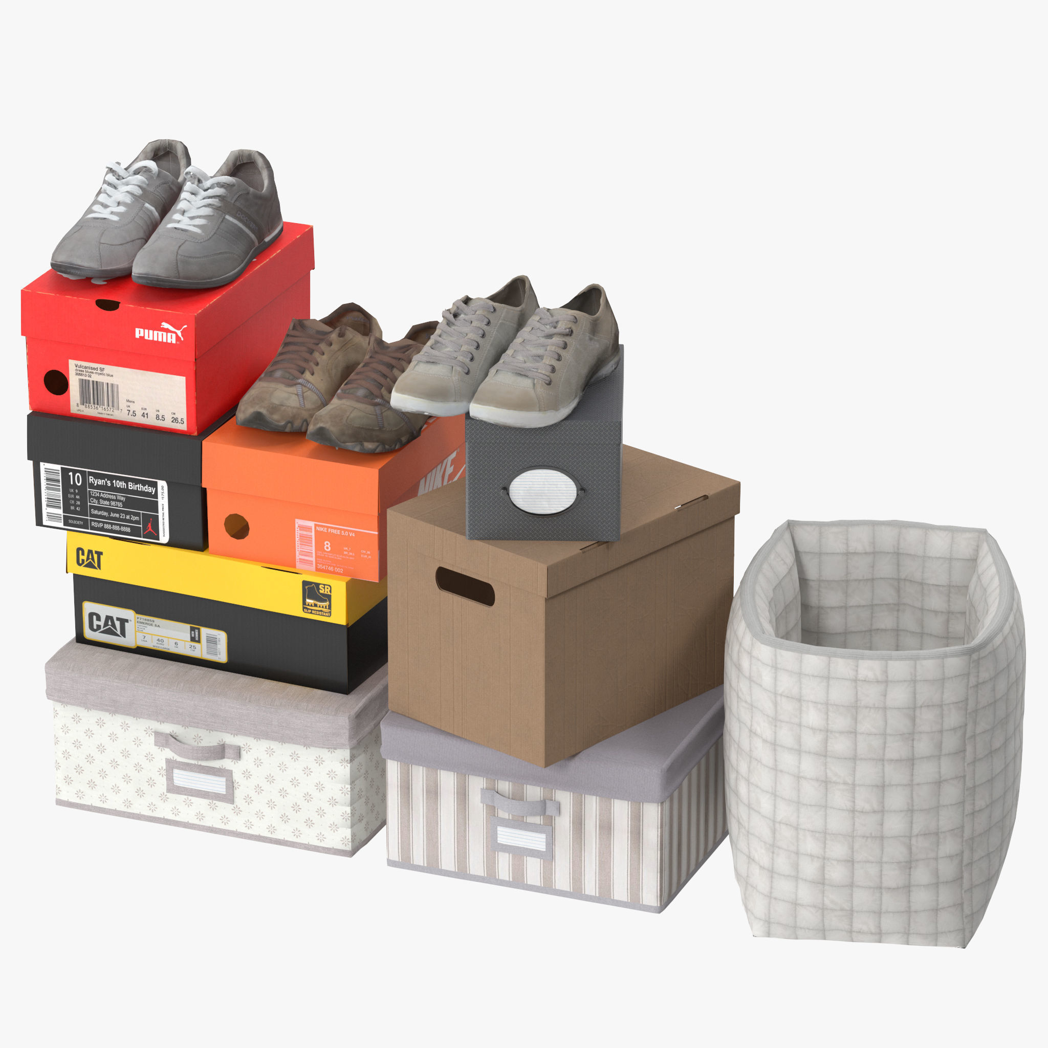 Wardrobe with Clothes 10 3D model_3