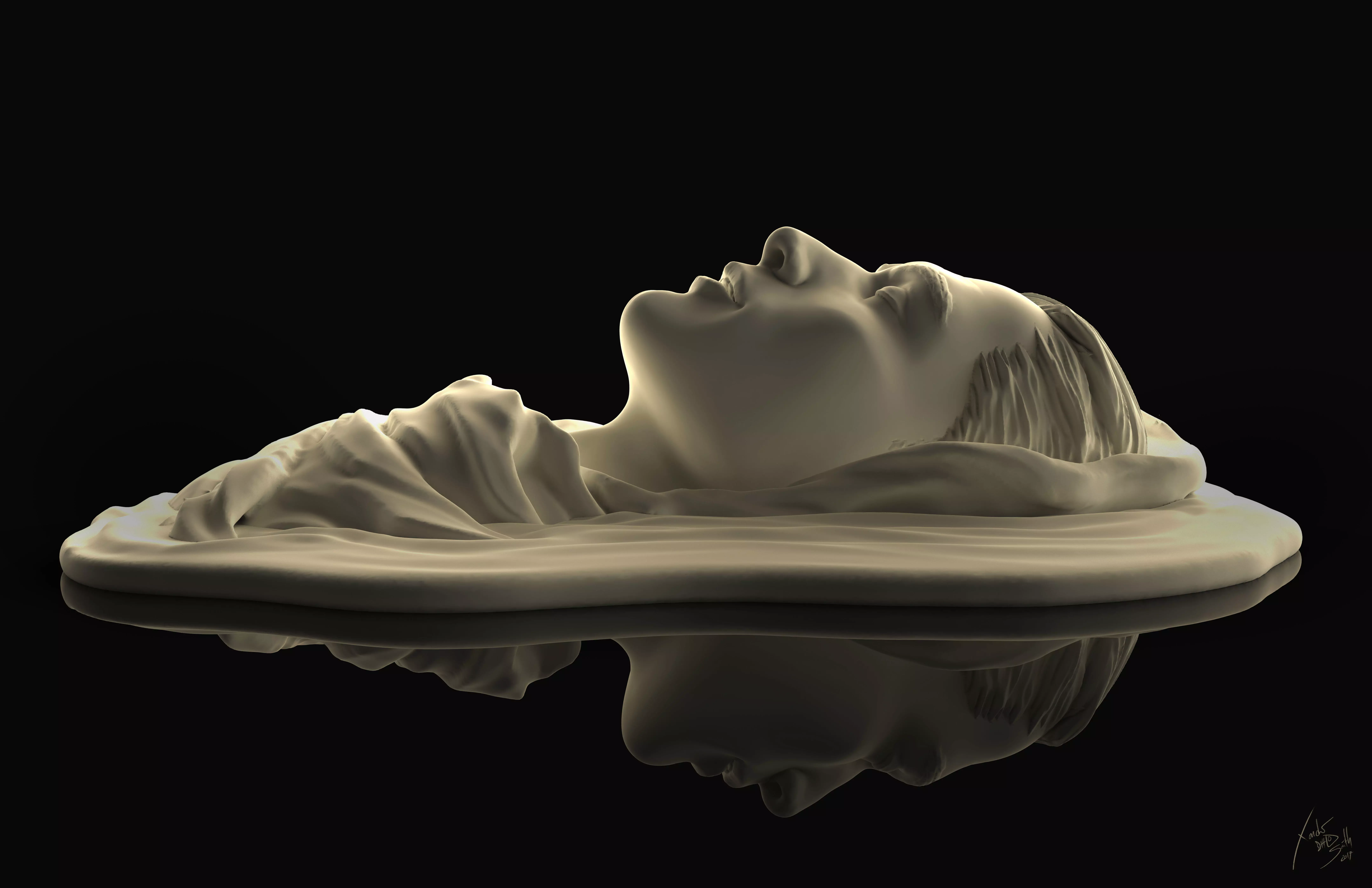 Drowning Free 3D Printable Sculpture Free 3D print model_0