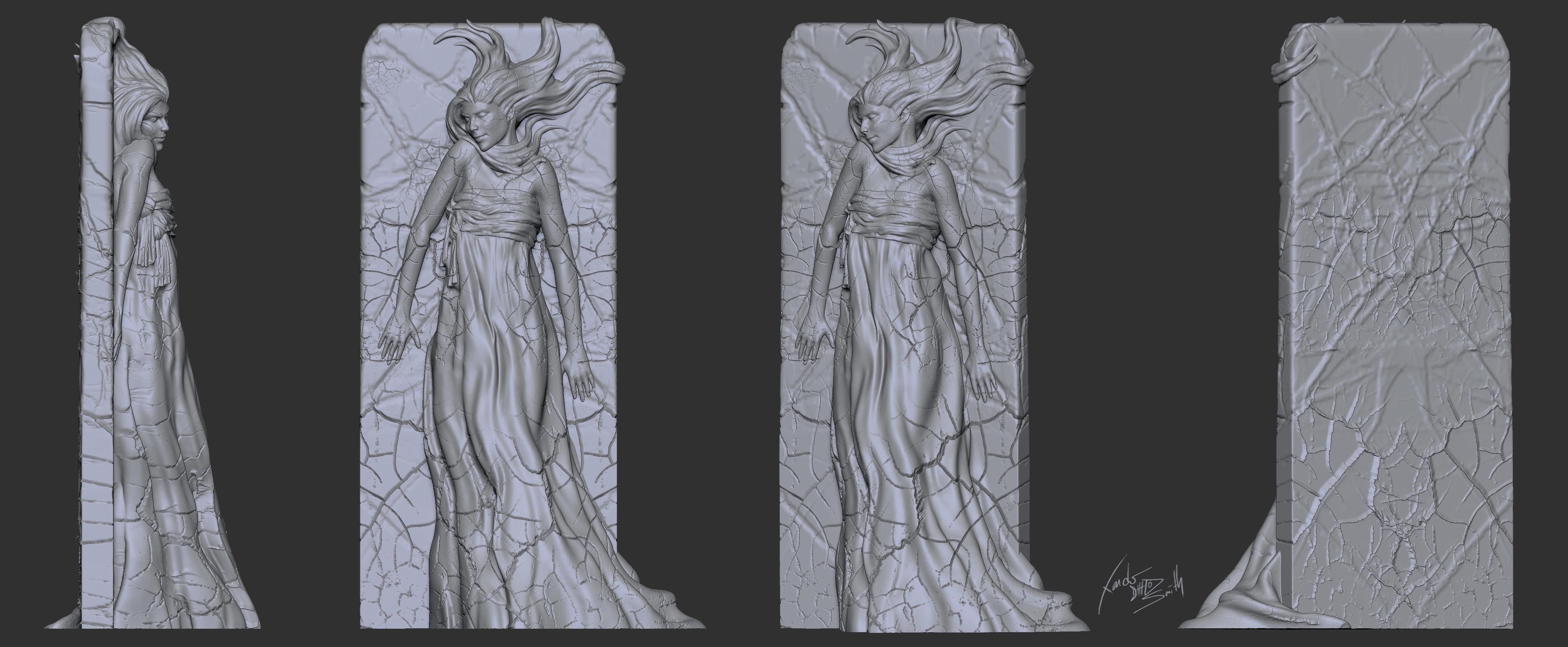 Plaster Girl 3D Printable Sculpture 3D print model_1