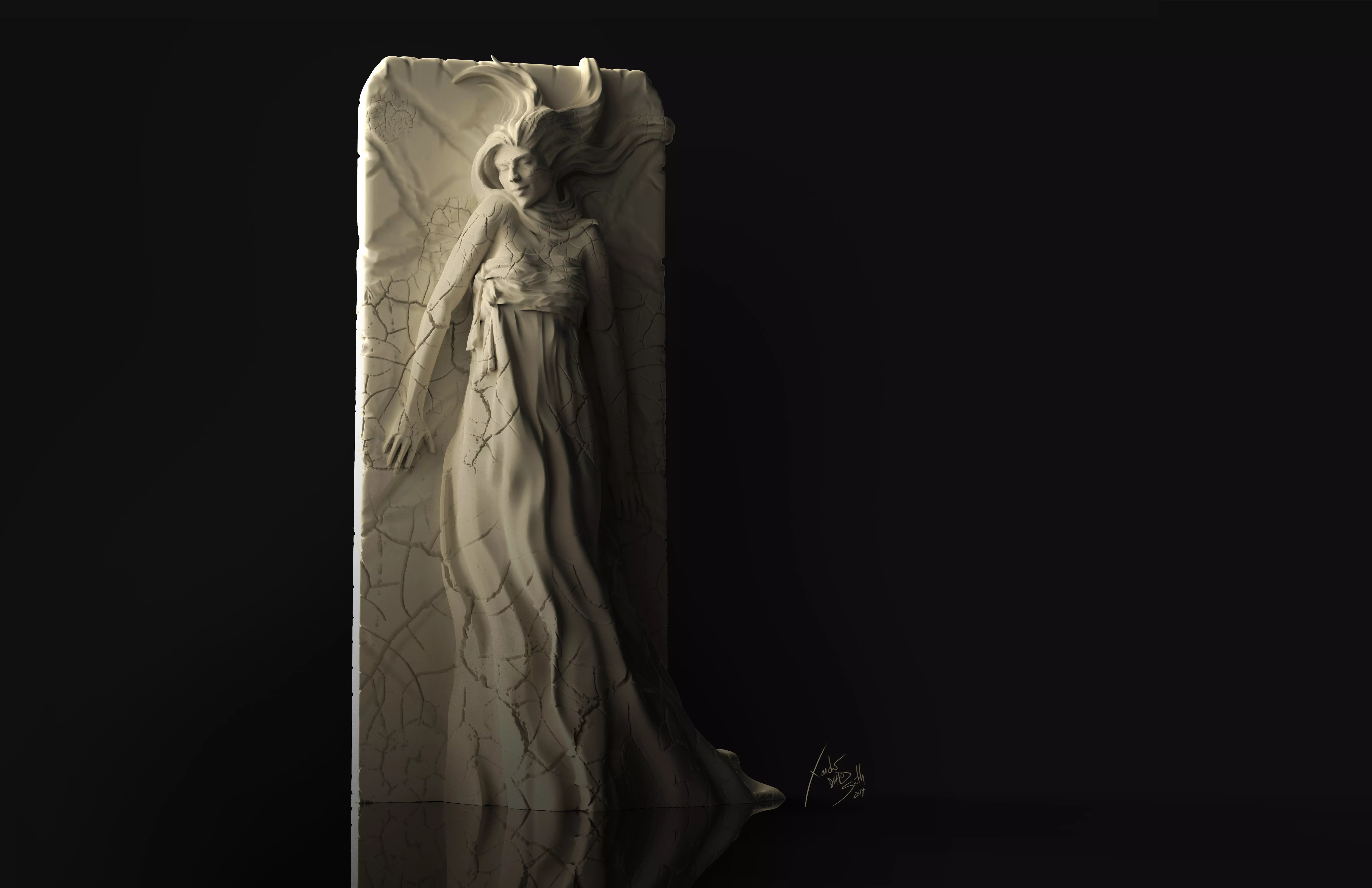 Plaster Girl 3D Printable Sculpture 3D print model_0
