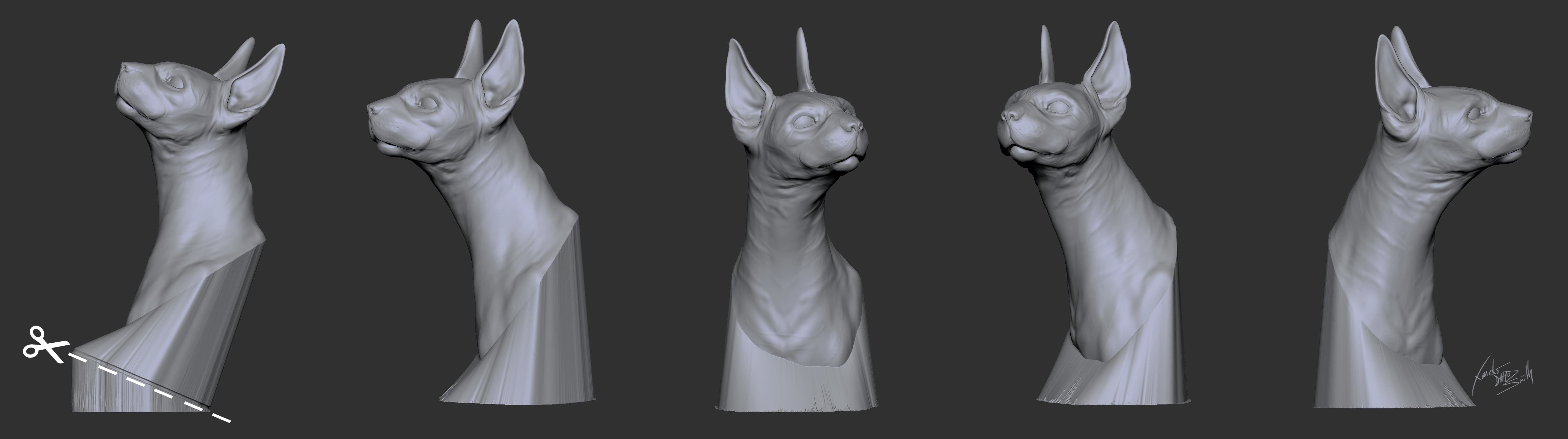 Sphinx Cat 3D Printable Sculpture 3D print model_2