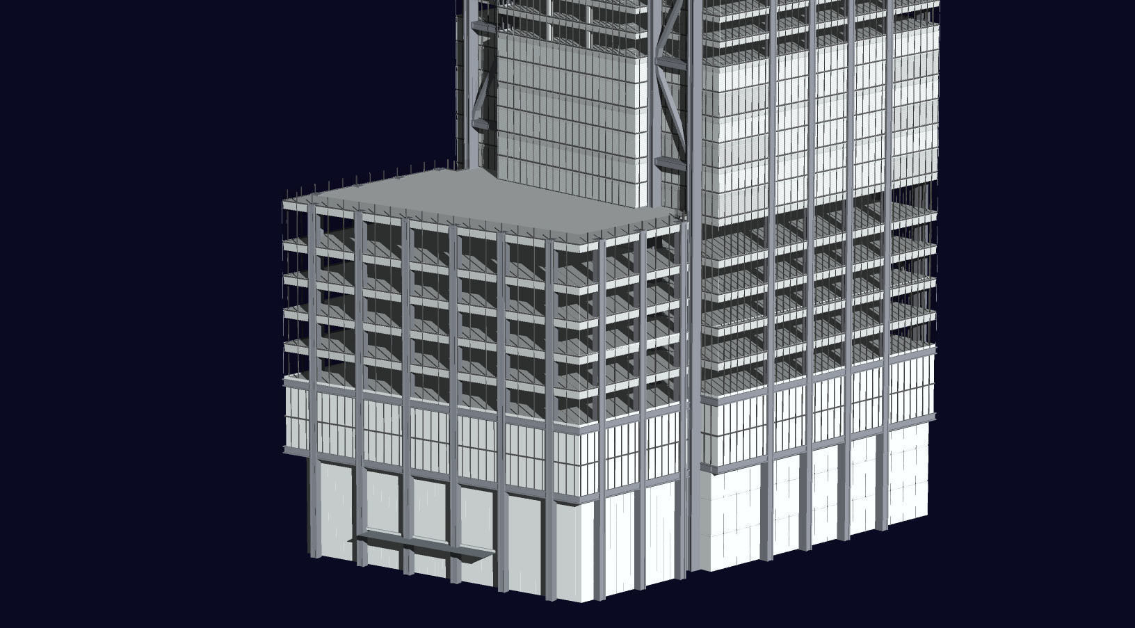 3 World Trade Center at 175 Greenwich Street Low-poly 3D model_2