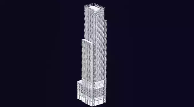 3 World Trade Center at 175 Greenwich Street Low-poly 3D model