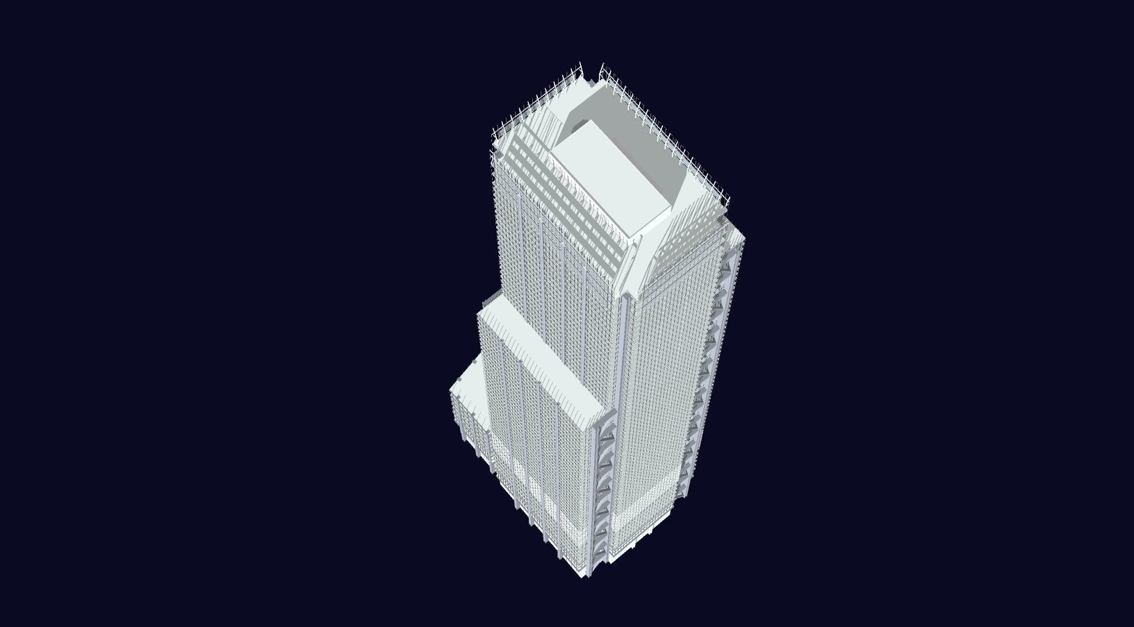 3 World Trade Center at 175 Greenwich Street Low-poly 3D model_3