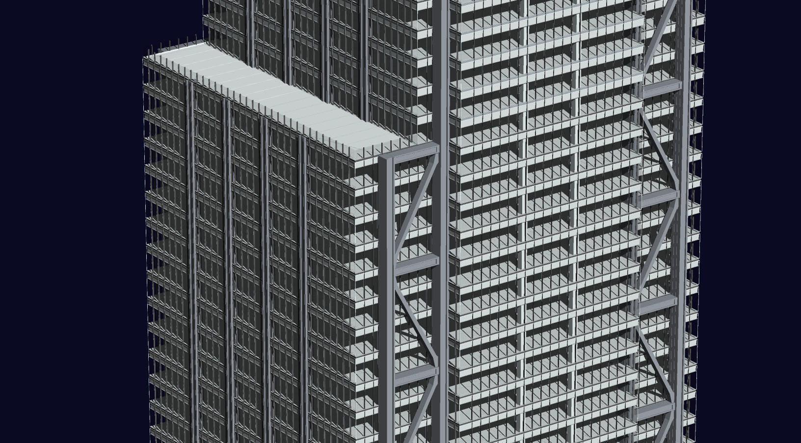 3 World Trade Center at 175 Greenwich Street Low-poly 3D model_4