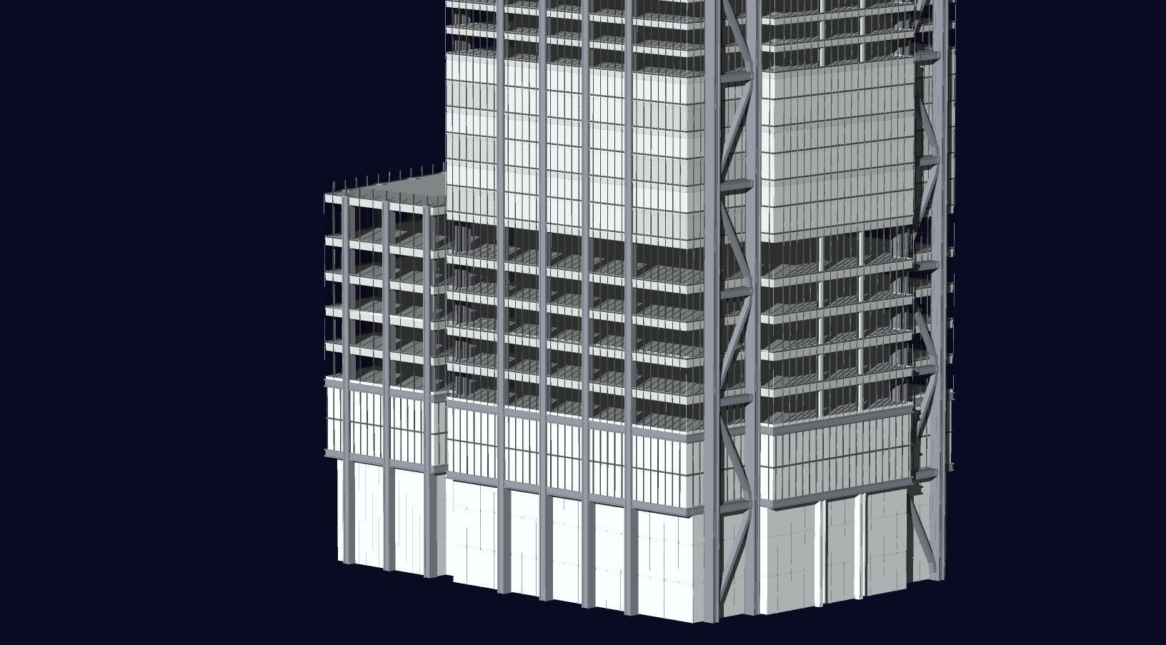 3 World Trade Center at 175 Greenwich Street Low-poly 3D model_1
