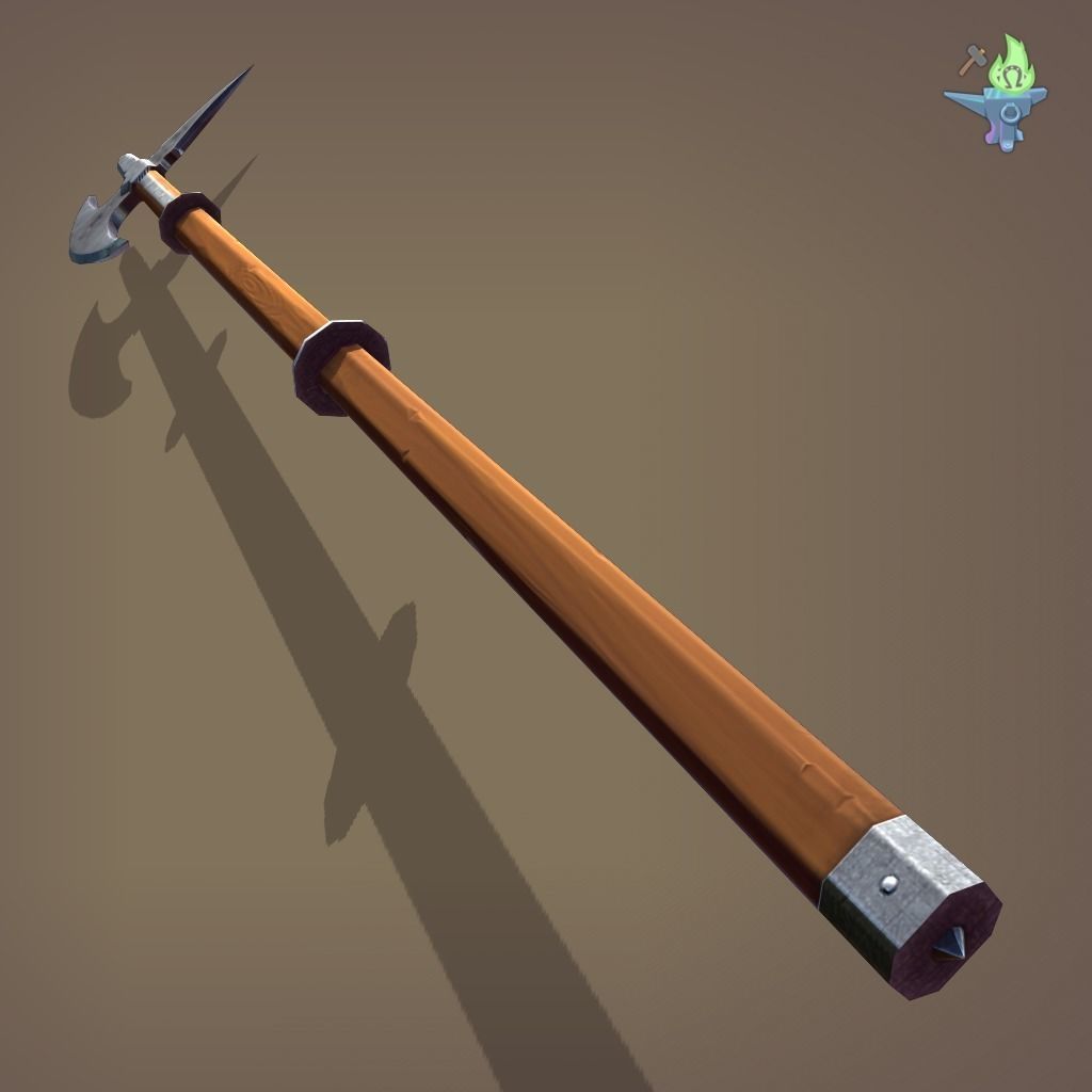 Poleaxe Halberd Low-poly 3D model_15